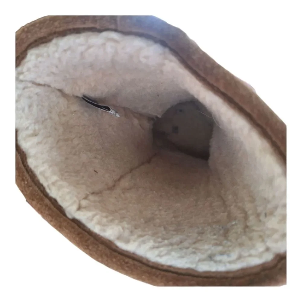 BEARPAW Eva Classic Suede Boot Wool Sherpa Lined Hickory 10